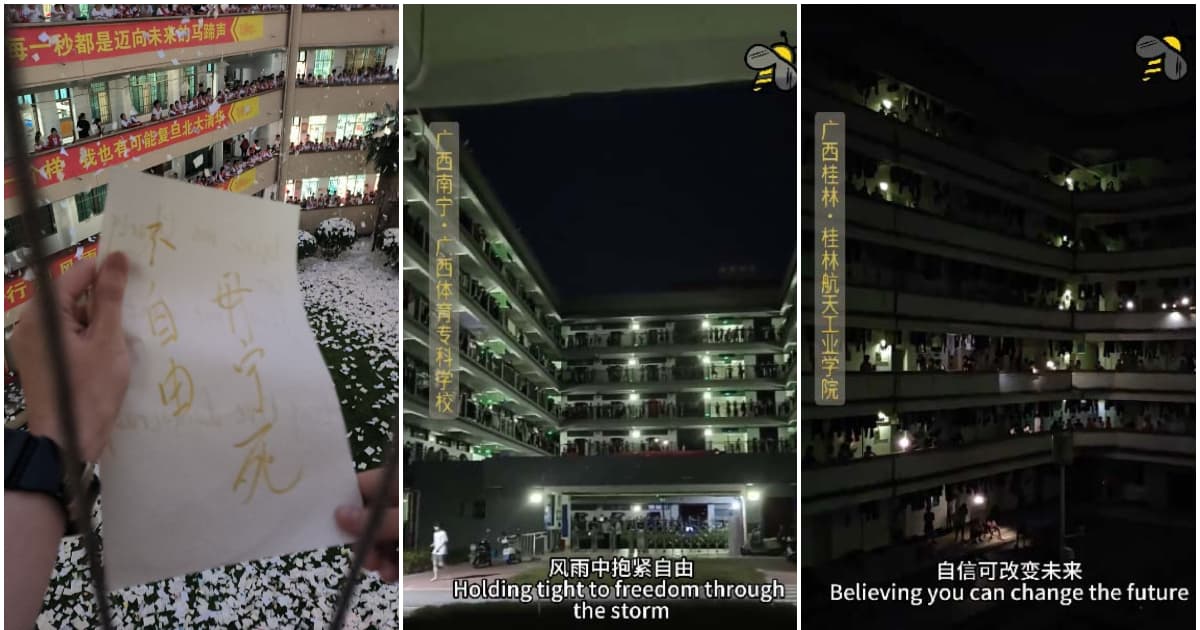 网传视频大陆多校学生集体抗议 齐唱“自由”（视频）