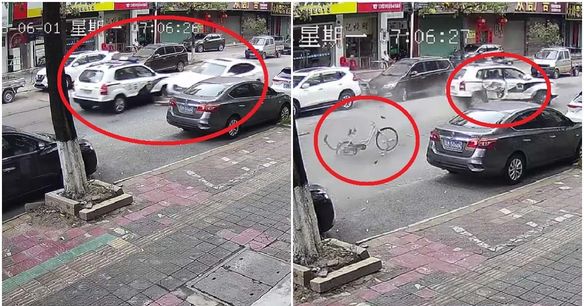 轎車頂單車狂奔一路火花 加速撞開警車逃逸（視頻）