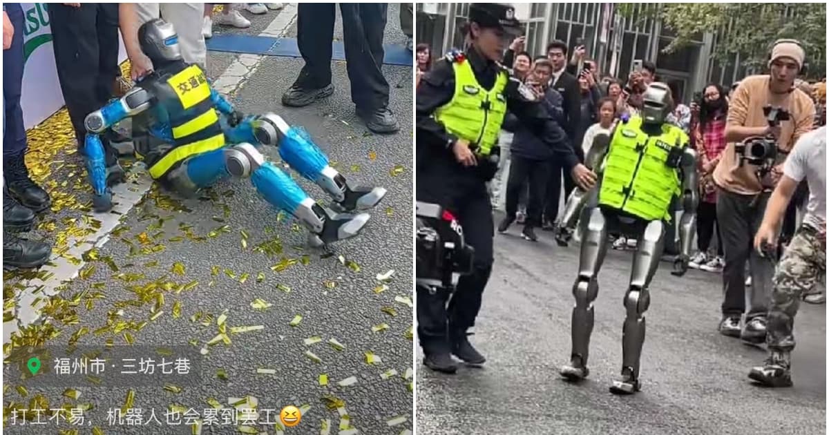 中共“机器人交警”作秀出丑 突发故障造成堵车
