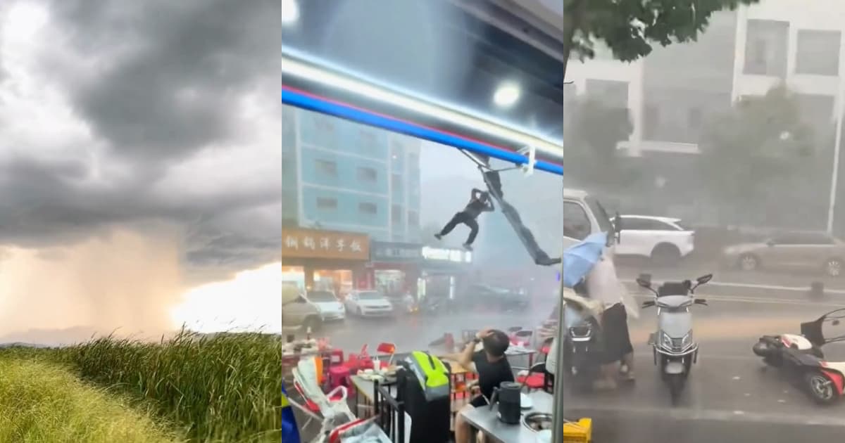 昆明遭遇狂风暴雨 全城电闪雷鸣 民众震惊（多视频）