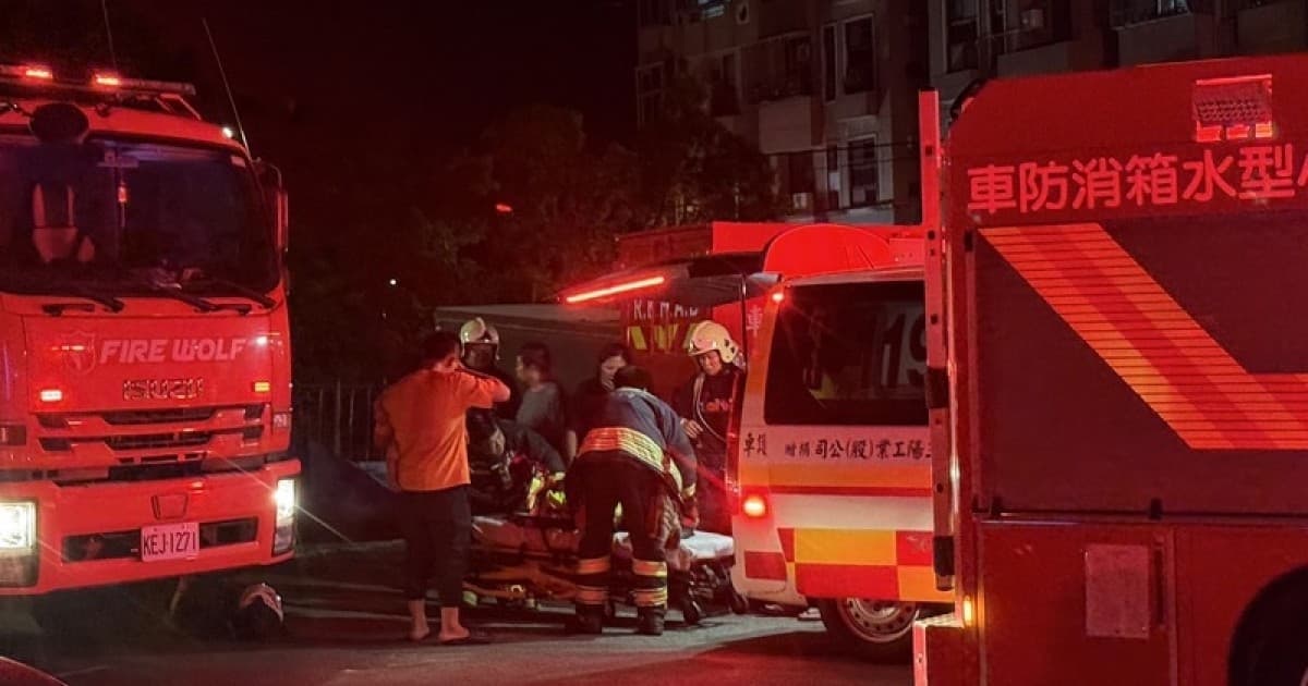 新竹縣5樓住宅疑電動車起火 1女逃生墜樓命危