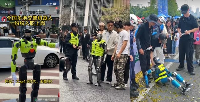 大陆多地交警机器人上岗 背后多人伺候惹议