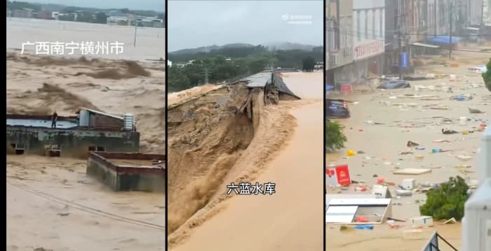 广西水库决堤逾10万人受灾 横州200余人被困