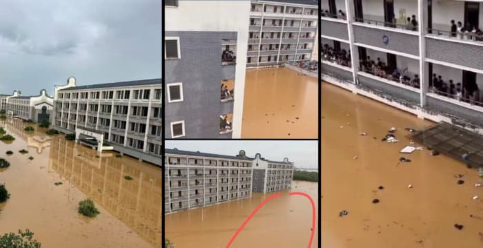 广西洪水泛滥 贵港教育园区上万师生受困