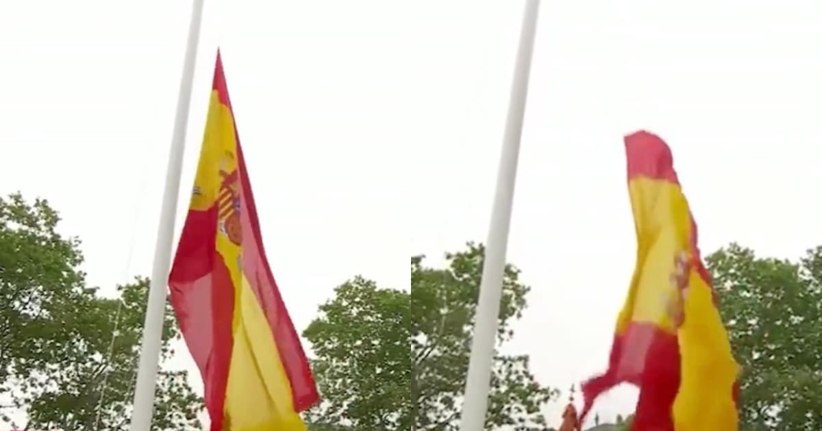 西班牙閱兵突發意外 國旗當場脫落 國王驚愕