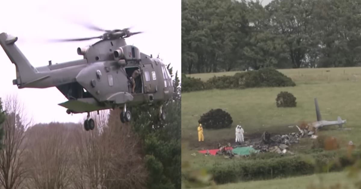 英國梅林直升機墜落鄉間 3海軍成員罹難