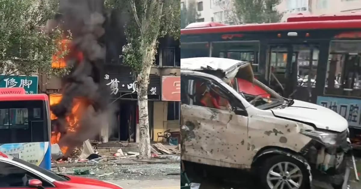 遼寧商鋪大爆炸 公交車被嚴重損毀 多人死傷(多視頻)
