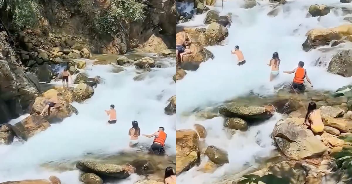 廣東女在溪谷玩水消暑 卡水底石縫溺亡(視頻)