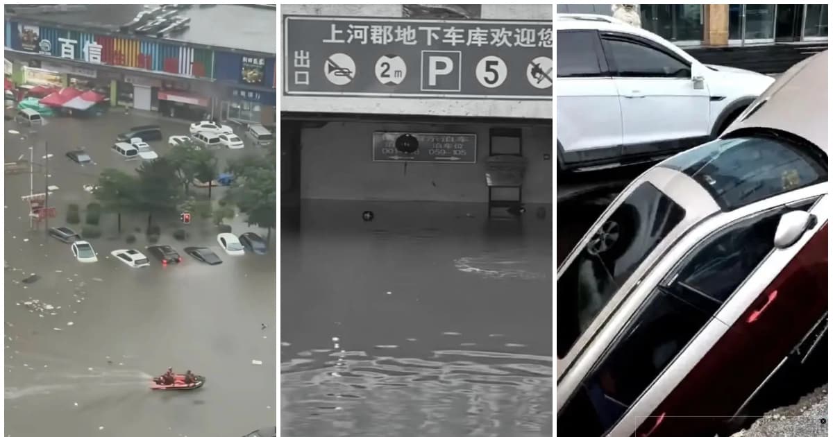 撫順特大暴雨3死 街頭大量泡水車 路面塌陷