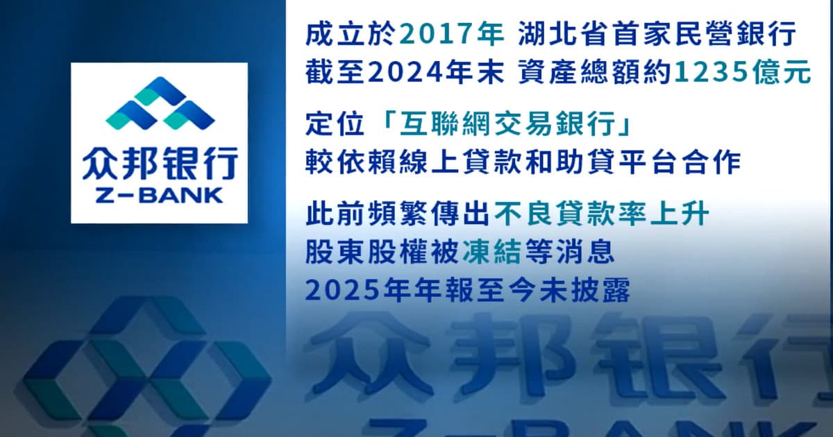 【禁聞】眾邦銀行遭接管 恐掀更多民營銀行危機