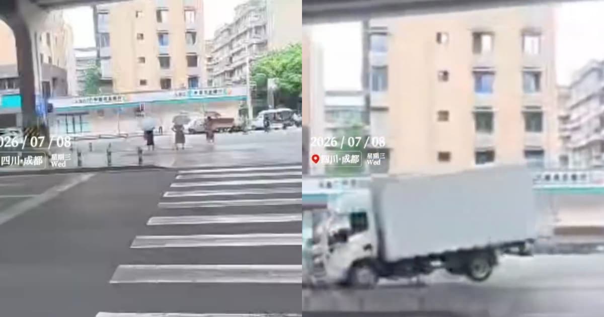 飛來橫禍!成都兩人在等燈時被車撞倒 1死1傷