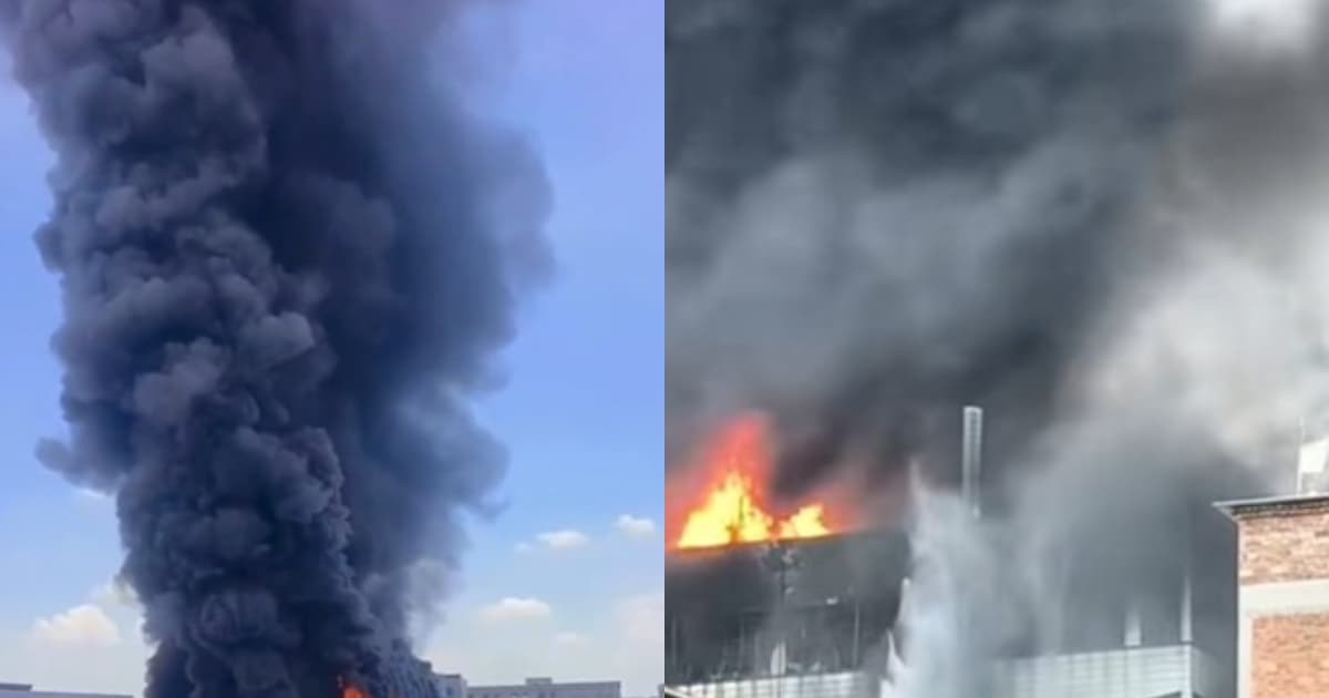 福建一鞋廠起火 現場黑煙滾滾 有人員被困(視頻)