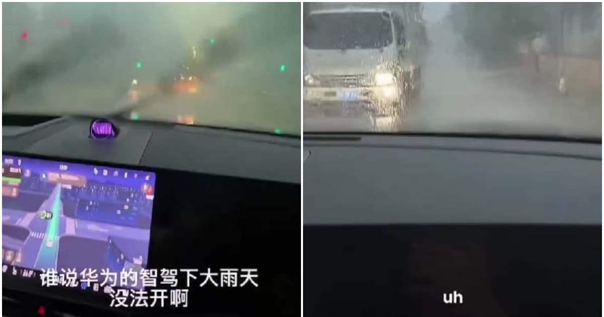 华为车雨天不能开智驾?小粉红不服实测结果撞车(视频)
