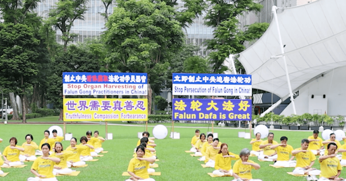 和平反迫害27周年 狮城法轮功学员烛光悼念