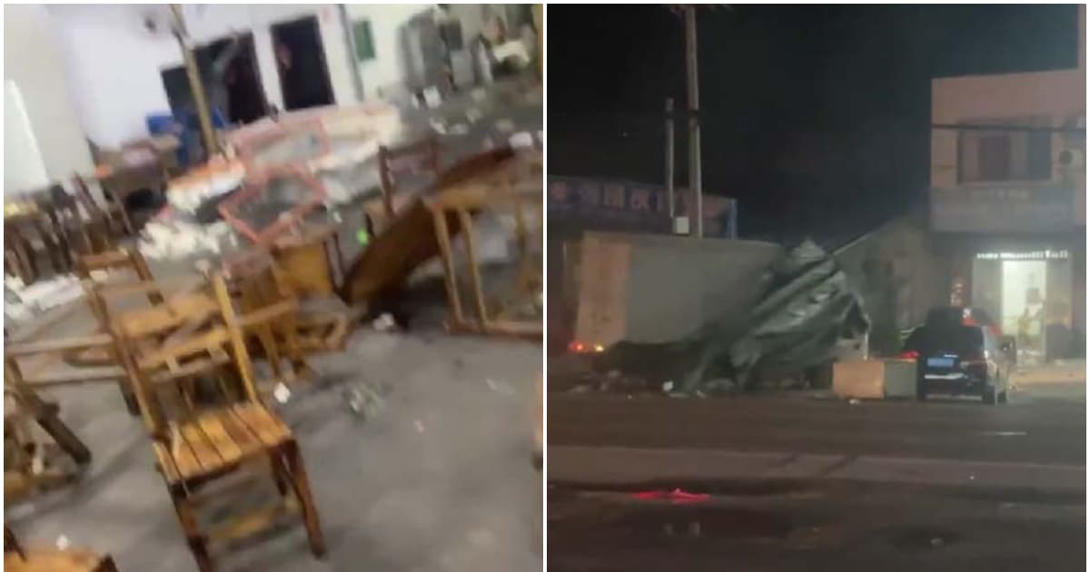 广西柳州货车无故撞店铺 又绕圈追着撞人(视频)