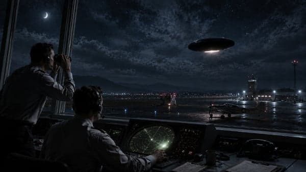 UFO谜团 柯特兰基地上空的黑色椭圆体(图)
